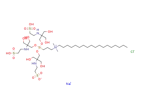 sodium 7,7-bis(3-hydroxy-2-(hydroxymethyl)-2-((2-sulfoethyl)amino)propoxy)-4,4-bis(hydroxymethyl)-11,11-dimethyl-6-oxa-3,11-diaza-7-silanonacosan-11-ium-1-sulfonate chloride