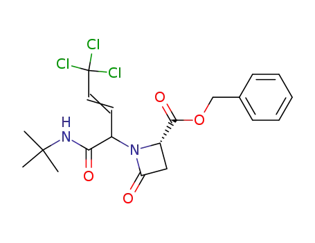 4-benzyloxycarbonyl-1-<(N-tert-butylcarbamoyl)(3,3,3-trichloro-1-propenyl)methyl>azetidin-2-one