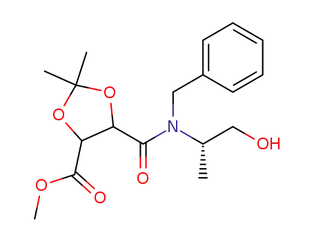 N-benzyl-N'-[(1S)-2-hydroxy-1-methylethyl]-(2R,3S)/(2S,3R)-2,3-di-isopropylidenetartramic acid methyl ester