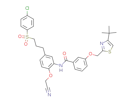 3-[(4-tert-butyl-2-thiazolyl)methoxy]-5'-[3-(4-chlorophenylsulfonyl)propyl]-2'-cyanomethoxybenzanilide