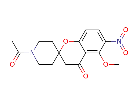 1'-acetyl-3,4-dihydro-5-methoxy-6-nitro-spiro[2H-1-benzopyran-2,4'-piperidine]-4-one