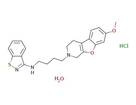 N-(1,2-benzisothiazol-3-yl)-3,4-dihydro-7-methoxybenzofuro[2,3-c]pyridine-2(1H)-butanamine monohydrochloride monohydrate