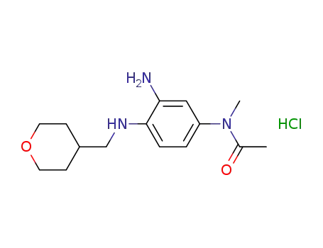 N-{3-amino-4-[(tetrahydro-2H-pyran-4-ylmethyl)amino]phenyl}-N-methylacetamide hydrochloric acid salt
