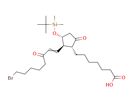 3α-[(dimethyl-t-butylsilyl)oxy]-2β-(8-bromo-3-oxo-1-octenyl)-5-oxocyclopentane-1α-heptanoic acid