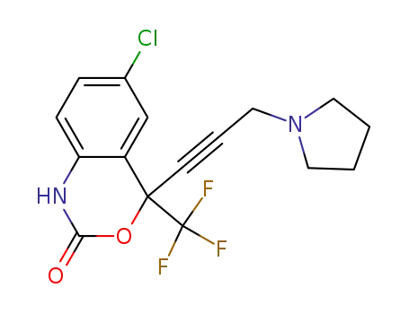(+/-) 6-chloro-4-(1,1,1-trifluoromethyl)-4-[(3-(1-pyrrolidinyl))-1-propynyl]-1,4-dihydro-2H-3,1-benzoxazin-2-one