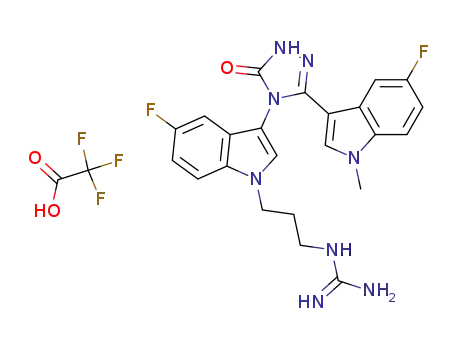 N-(3-{5-Fluoro-3-[3-(5-fluoro-1-methyl-indol-3-yl)-5-oxo 1,5-dihydro-4H-1,2,4-triazol-4-yl]-indol-1-yl}propyl)guanidine trifluoroacetate