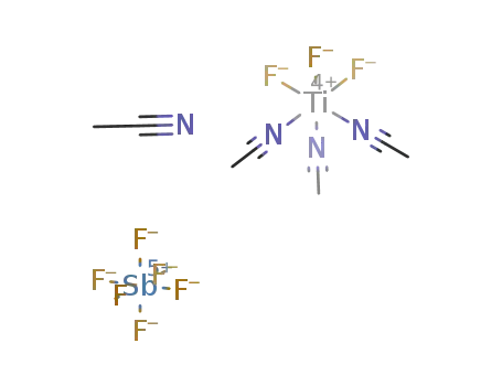 fac-trifluorotris(acetonitrile)titanium(IV) hexafluoroantimonate(V)*(acetonitrile)