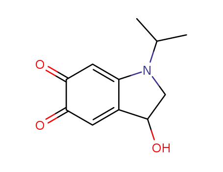 Molecular Structure of 3736-31-0 (1H-Indole-5,6-dione, 2,3-dihydro-3-hydroxy-1-(1-methylethyl)-)