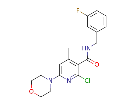 2-chloro-N-[(3-fluorophenyl)-methyl]-4-methyl-6-morpholin-4-yl-pyridine-3-carboxylic acid amide