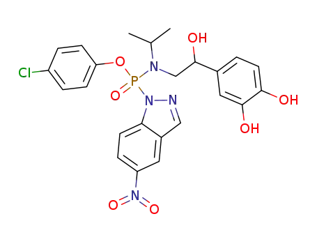 4-chlorophenyl-N-2-(3,4-dihydroxyphenyl)-2-hydroxyethyl-N-isopropyl-P-(5-nitro-1H-indazol-1-yl) Phosphonamidate