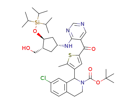 tert-butyl 7-chloro-1-[5-[4-[[(1R,3R,4S)-3-(hydroxymethyl)-4-triisopropylsilyloxy-cyclopentyl]amino]pyrimidine-5-carbonyl]-2-methyl-3-thienyl]-3,4-dihydro-1H-isoquinoline-2-carboxylate