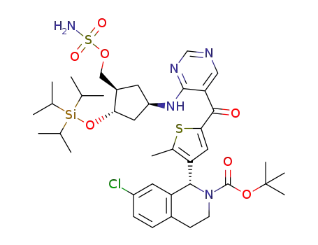 tert-butyl (1R)-7-chloro-1-[2-methyl-5-[4-[[(1R,3R,4S)-3-(sulfamoyloxymethyl)-4-triisopropylsilyloxy-cyclopentyl]amino]pyrimidine-5-carbonyl]-3-thienyl]-3,4-dihydro-1H-isoquinoline-2-carboxylate