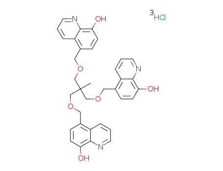5-[[3-[(8-hydroxy-5-quinolyl)methoxy]-2-[(8-hydroxy-5-quinolyl)methoxymethyl]-2-methylpropoxy]methyl]quinolin-8-ol trihydrochloride