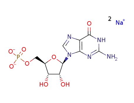 Molecular Structure of 5550-12-9 (Guanosine 5'-monophosphate disodium salt)