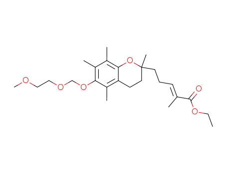 ethyl 5-<3,4-dihydro-6-<(2-methoxyethoxy)methoxy>-2,5,7,8-tetramethyl-2H-1-benzopyran-2-yl>-2-methyl-2(E)-pentanoate