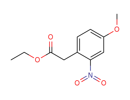 Molecular Structure of 108274-39-1 (Benzeneacetic acid, 4-methoxy-2-nitro-, ethyl ester)