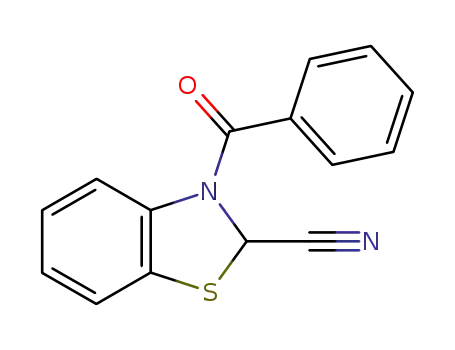 Molecular Structure of 95479-51-9 (2-Benzothiazolecarbonitrile, 3-benzoyl-2,3-dihydro-)