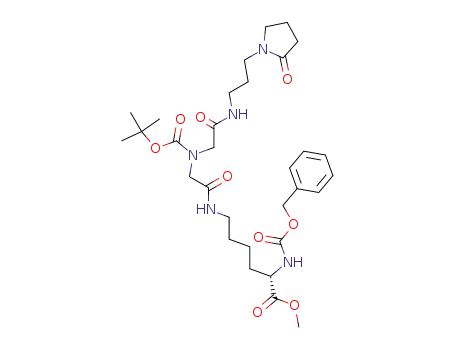 2-benzyloxycarbonylamino-6-[2-(tert-butoxycarbonyl-{[3-(2-oxo-pyrrolidin-1-yl)-propylcarbamoyl]-methyl}-amino)-acetylamino]-hexanoic acid methyl ester
