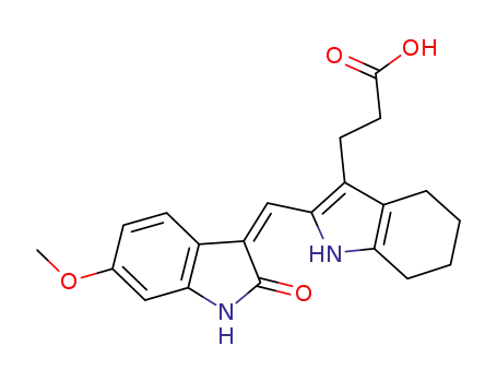 3-[2-(6-methoxy-2-oxo-1,2-dihydro-indol-3-ylidenemethyl)-4,5,6,7-tetrahydro-1H-indol-3-yl]-propionic acid