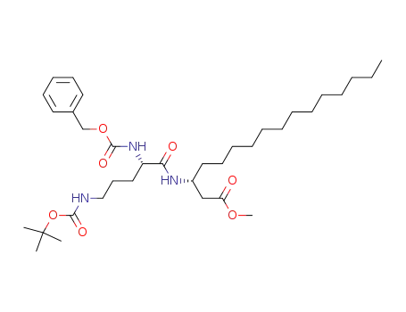 (R)-3-((S)-2-Benzyloxycarbonylamino-5-tert-butoxycarbonylamino-pentanoylamino)-hexadecanoic acid methyl ester
