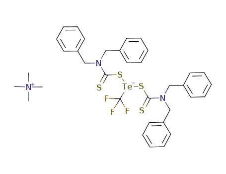 tetramethylammonium trifluoromethylbis(dibenzyldithiocarbamato)tellurate(II)