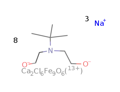 Na3(iron(III)9(tBu-N-diethanolamine)8Cl4O6(CaCl)2)