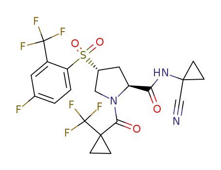 (2S,4R)-4-(4-fluoro-2-trifluoromethylbenzenesulfonyl)-1-(1-trifluoromethylcyclopropanecarbonyl)pyrrolidine-2-carboxylic acid (1-cyanocyclopropyl)amide