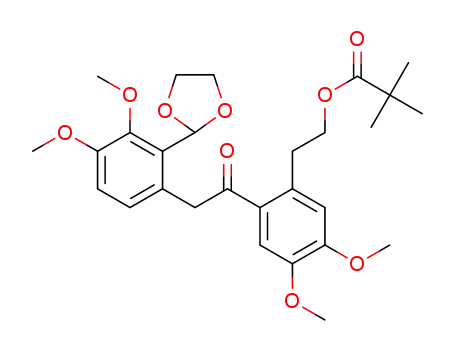 2-(2-(2-(1,3-dioxolan-2-yl)-3,4-dimethoxyphenyl)acetyl)-4,5-dimethoxyphenethyl pivalate