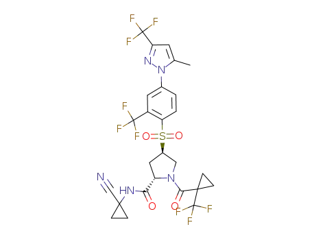 (2S,4R)-4-[4-(5-methyl-3-trifluoromethylpyrazol-1-yl)-2-trifluoromethylbenzenesulfonyl]-1-(1-trifluoromethylcyclopropanecarbonyl)pyrrolidine-2-carboxylic acid (1-cyanocyclopropyl)amide