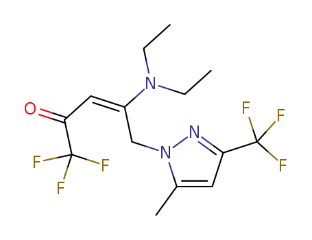 (E)-4-(diethylamino)-1,1,1-trifluoro-5-(5-methyl-3-(trifluoromethyl)-1H-pyrazol-1-yl)pent-3-en-2-one