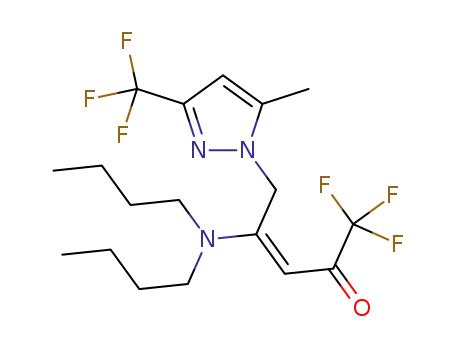 (E)-4-(dibutylamino)-1,1,1-trifluoro-5-(5-methyl-3-(trifluoromethyl)-1H-pyrazol-1-yl)pent-3-en-2-one