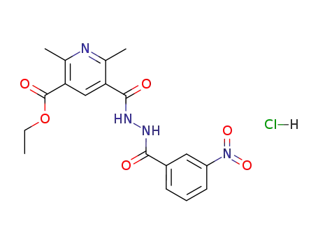 3-ethoxycarbonyl-2,6-dimethylpyridine-5-carboxylic acid 2-(m-nitrobenzoyl) hydrazide hydrochloride