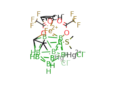 3-(η5-Cp)-4-SMe2-7,8-(CF3COO)2-9,12-(HgCl)2-3,1,2-FeC2B9H6
