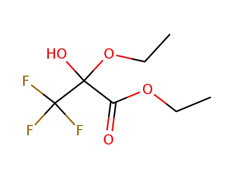 Molecular Structure of 26728-43-8 (Propanoic acid, 2-ethoxy-3,3,3-trifluoro-2-hydroxy-, ethyl ester)