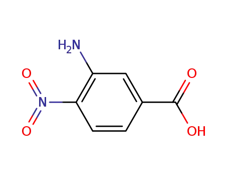 Molecular Structure of 6968-22-5 (3-Amino-4-nitrobenzoic acid)