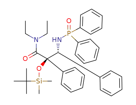 N,N-diethyl-2-phenyl-2-((tert-butyldimethylsilyl)oxyl)-3-phenyl-3-((N’-diphenylphosphinyl)amido)propionamide