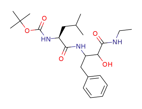 tert-butyl ((2S)-1-((4-(ethylamino)-3-hydroxy-4-oxo-1-phenylbutan-2-yl)amino)-4-methyl-1-oxopentan-2-yl)carbamate