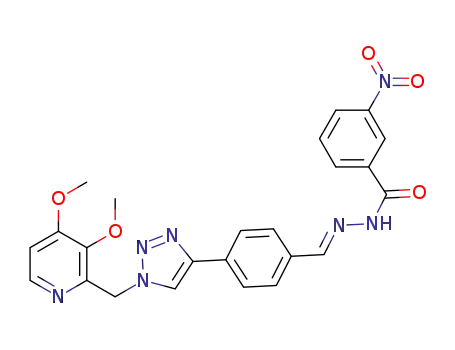 (E)-N’-(4-(1-((3,4-dimethoxypyridin-2-yl)methyl)-1H-1,2,3-triazol-4-yl)benzylidene)-3-nitrobenzohydrazide
