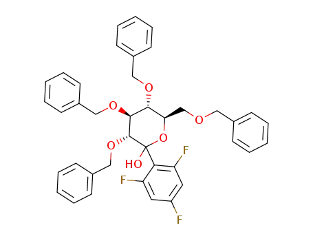 (3R,4S,5R,6R)-3,4,5-tris(benzyloxy)-6-((benzyloxy)methyl)-2-(2,4,6-trifluorophenyl)tetrahydro-2H-pyran-2-ol