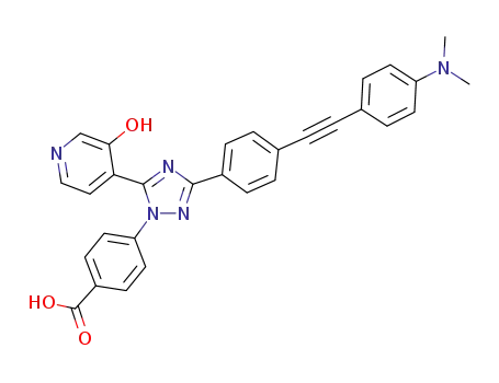 4-[3-[4-((4-(dimethylamino)phenyl)ethynyl)phenyl]-5-(3-hydroxypyridin-4-yl)-[1,2,4]triazol-1-yl]benzoic acid
