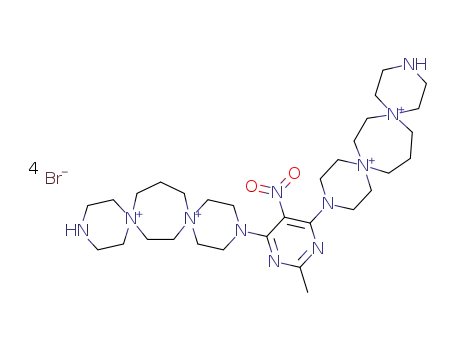 3,3'-(2-methyl-5-nitropyrimidine-4,6-diyl)bis-3,12-diaza-6,9-diazoniadispiro[5.2.5.3]heptadecane tetrabromide