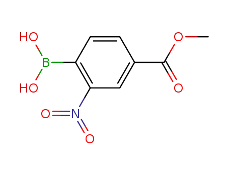 Molecular Structure of 85107-55-7 (4-METHOXYCARBONYL-2-NITROPHENYLBORONIC ACID)