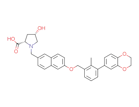 (2S,4S)-1-((6-((3-(2,3-dihydrobenzo[b][1,4]dioxin-6-yl)-2-methylbenzyl)oxy)naphthalen-2-yl)methyl)-4-hydroxypyrrolidine-2-carboxylic acid