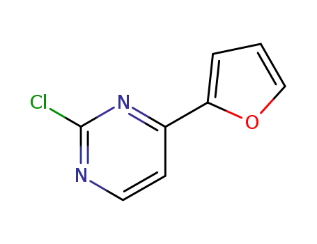 Molecular Structure of 124959-28-0 (2-Chloro-4-(2-furyl)pyrimidine)