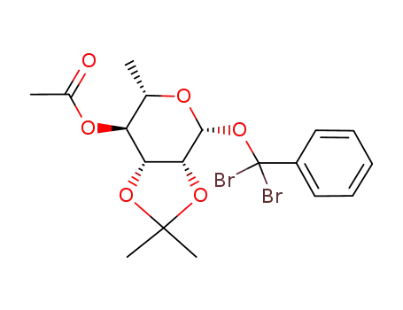 Acetic acid (3aR,4R,6S,7S,7aR)-4-(dibromo-phenyl-methoxy)-2,2,6-trimethyl-tetrahydro-[1,3]dioxolo[4,5-c]pyran-7-yl ester