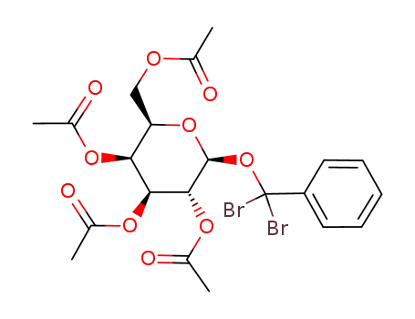 Acetic acid (2S,3R,4S,5S,6R)-4,5-diacetoxy-6-acetoxymethyl-2-(dibromo-phenyl-methoxy)-tetrahydro-pyran-3-yl ester