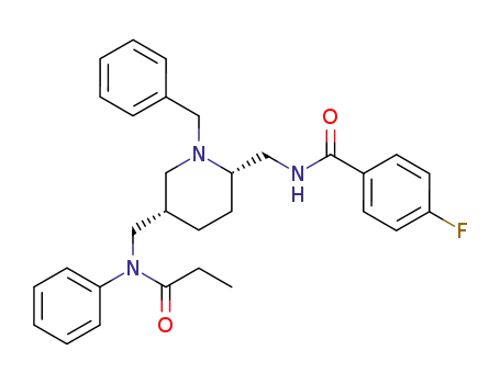 N-<<1-benzyl-5-<(N-phenyl,N-propionyl)aminomethyl>-2-piperidinyl>methyl>-4-fluorobenzamide