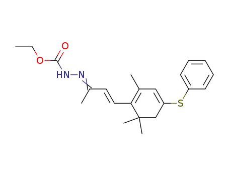 N'-[(E)-1-Methyl-3-(2,6,6-trimethyl-4-phenylsulfanyl-cyclohexa-1,3-dienyl)-prop-2-en-(E)-ylidene]-hydrazinecarboxylic acid ethyl ester