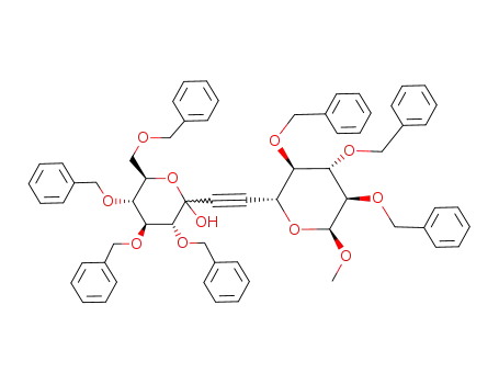 (3R,4S,5R,6R)-3,4,5-Tris-benzyloxy-6-benzyloxymethyl-2-((2R,3R,4S,5R,6S)-3,4,5-tris-benzyloxy-6-methoxy-tetrahydro-pyran-2-ylethynyl)-tetrahydro-pyran-2-ol
