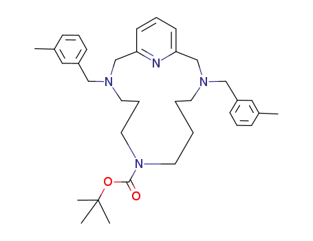 3,12-Bis-(3-methyl-benzyl)-3,7,12,18-tetraaza-bicyclo[12.3.1]octadeca-1(18),14,16-triene-7-carboxylic acid tert-butyl ester